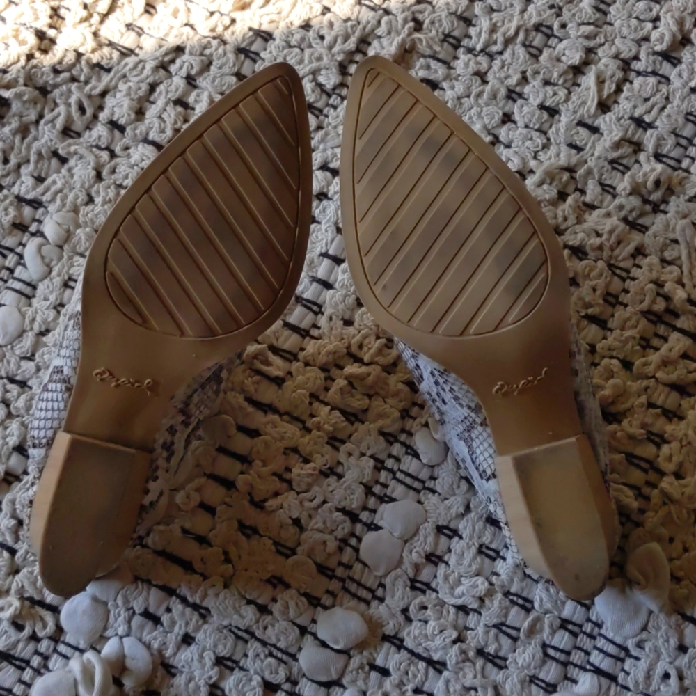 Snake Pointy Toe Stacked Block Heel Mule Sanda - image 7